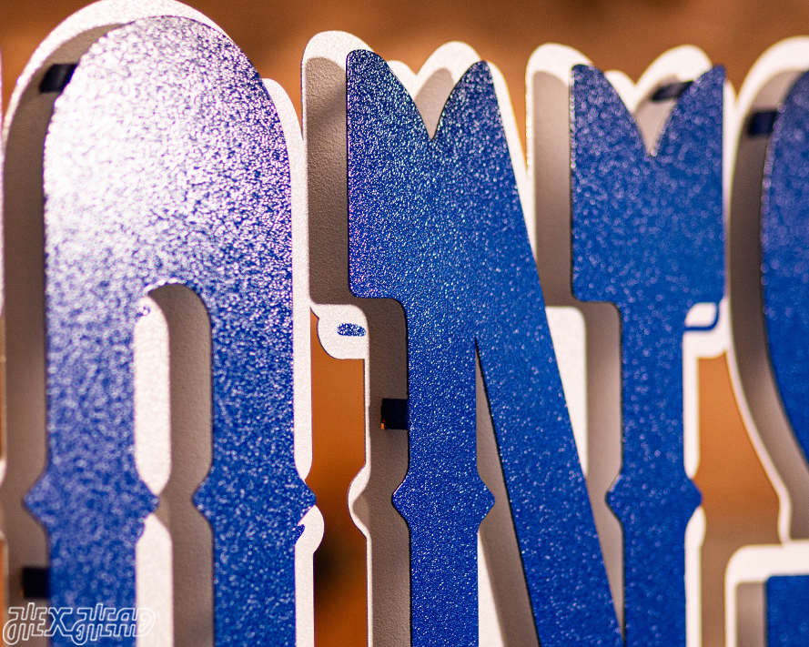 Detroit Lions "1989" Wordmark 3D Vintage Metal Wall Art