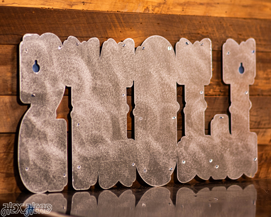 Detroit Lions "1989" Wordmark 3D Vintage Metal Wall Art