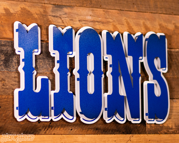 Detroit Lions "1989" Wordmark 3D Vintage Metal Wall Art