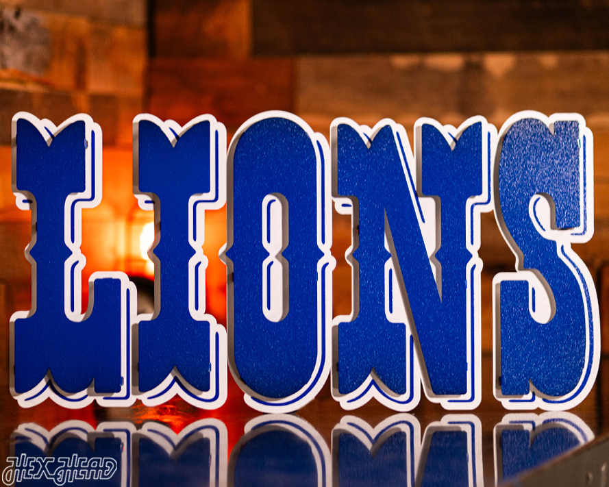 Detroit Lions "1989" Wordmark 3D Vintage Metal Wall Art