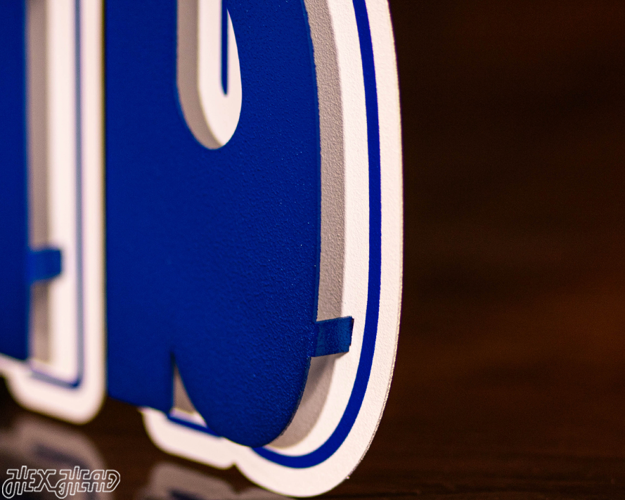 Detroit Lions "1989" Wordmark 3D Vintage Metal Wall Art