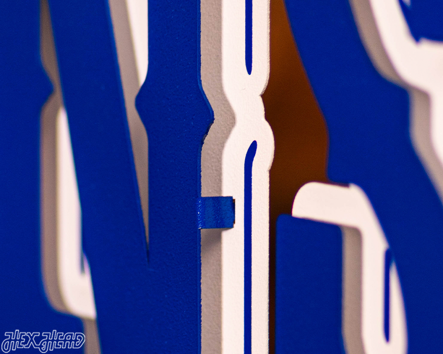 Detroit Lions "1989" Wordmark 3D Vintage Metal Wall Art