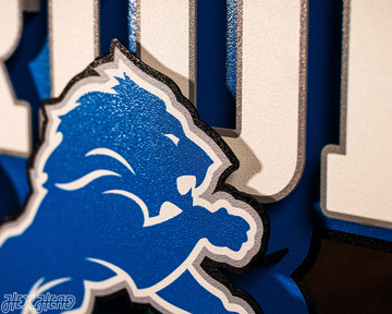 Detroit Lions - Hex Head EXCLUSIVE "One Pride" Wordmark 3D Metal Wall Art