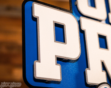 Detroit Lions - Hex Head EXCLUSIVE "One Pride" Wordmark 3D Metal Wall Art