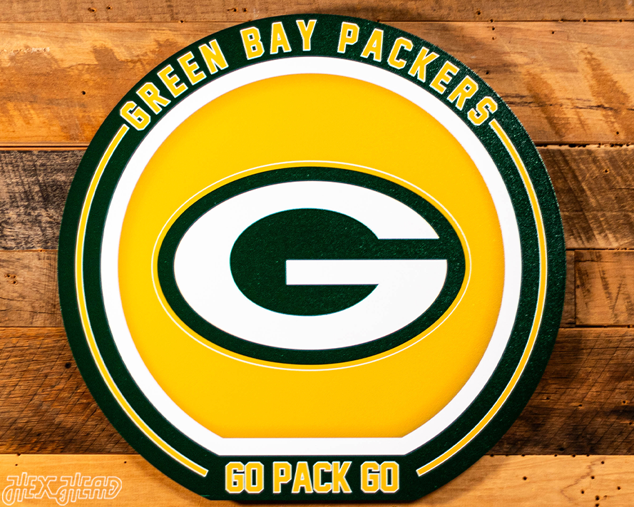 VARSITY Collection- Single Layer Green Bay Packers Metal Wall Art