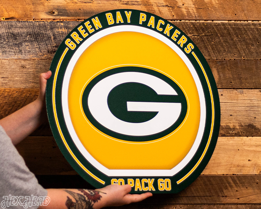 VARSITY Collection- Single Layer Green Bay Packers Metal Wall Art