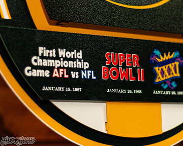 Green Bay Packers DYNASTY - Super Bowl Wins w/ Replaceable Icon Plate 3D Vintage Metal Wall Art