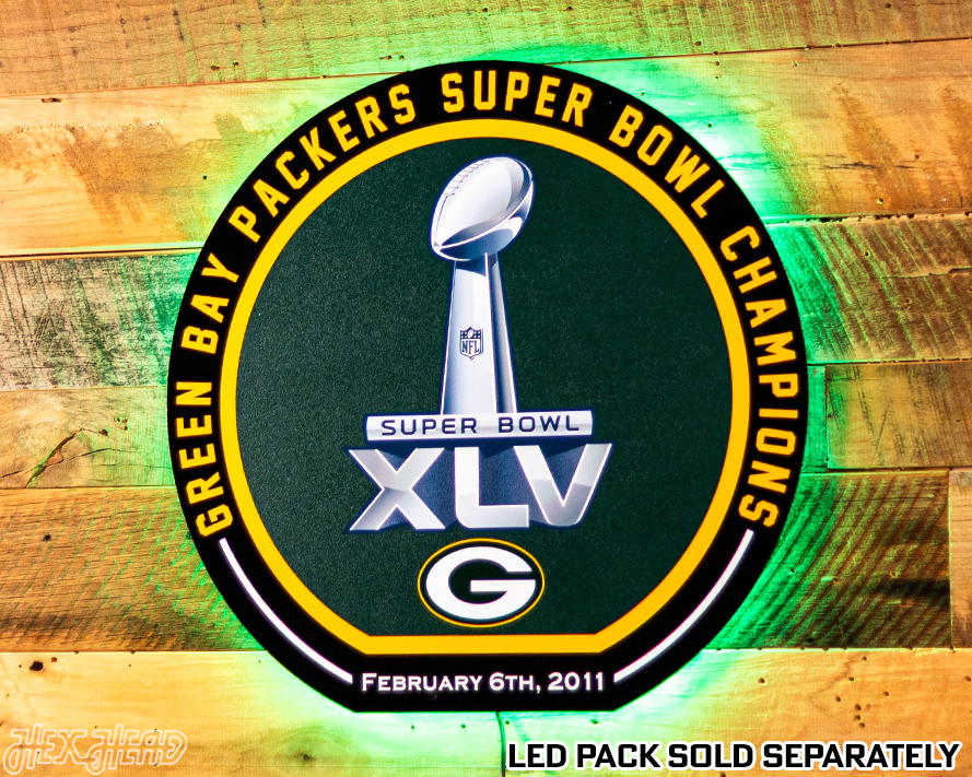 VARSITY Collection- Single Layer Green Bay Packers Super Super Bowl XLV Metal Wall Art
