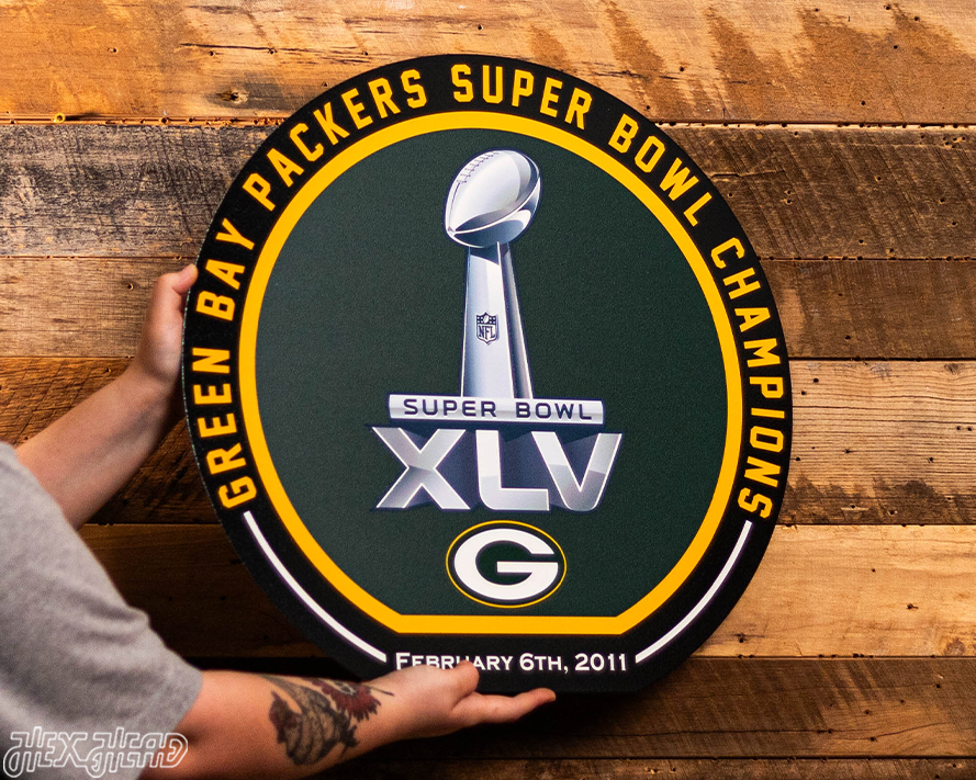 VARSITY Collection- Single Layer Green Bay Packers Super Super Bowl XLV Metal Wall Art