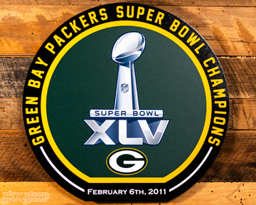 VARSITY Collection- Single Layer Green Bay Packers Super Super Bowl XLV Metal Wall Art