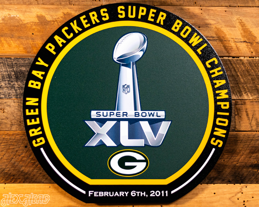 VARSITY Collection- Single Layer Green Bay Packers Super Super Bowl XLV Metal Wall Art