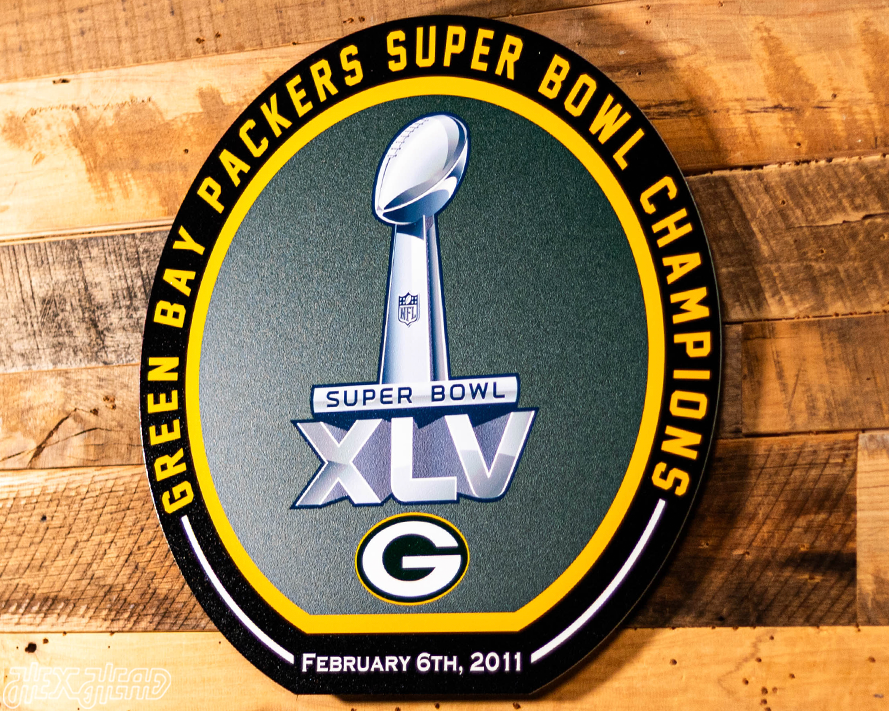 VARSITY Collection- Single Layer Green Bay Packers Super Super Bowl XLV Metal Wall Art