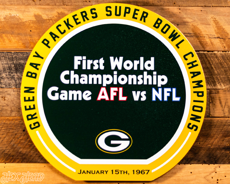 VARSITY Collection- Single Layer Green Bay Packers Super Super Bowl 1967 Metal Wall Art