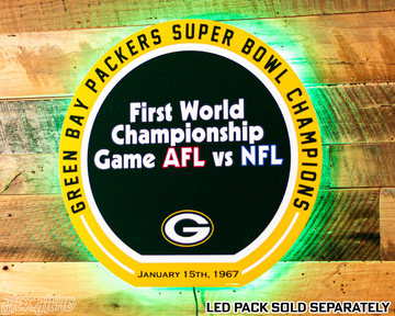 VARSITY Collection- Single Layer Green Bay Packers Super Super Bowl 1967 Metal Wall Art