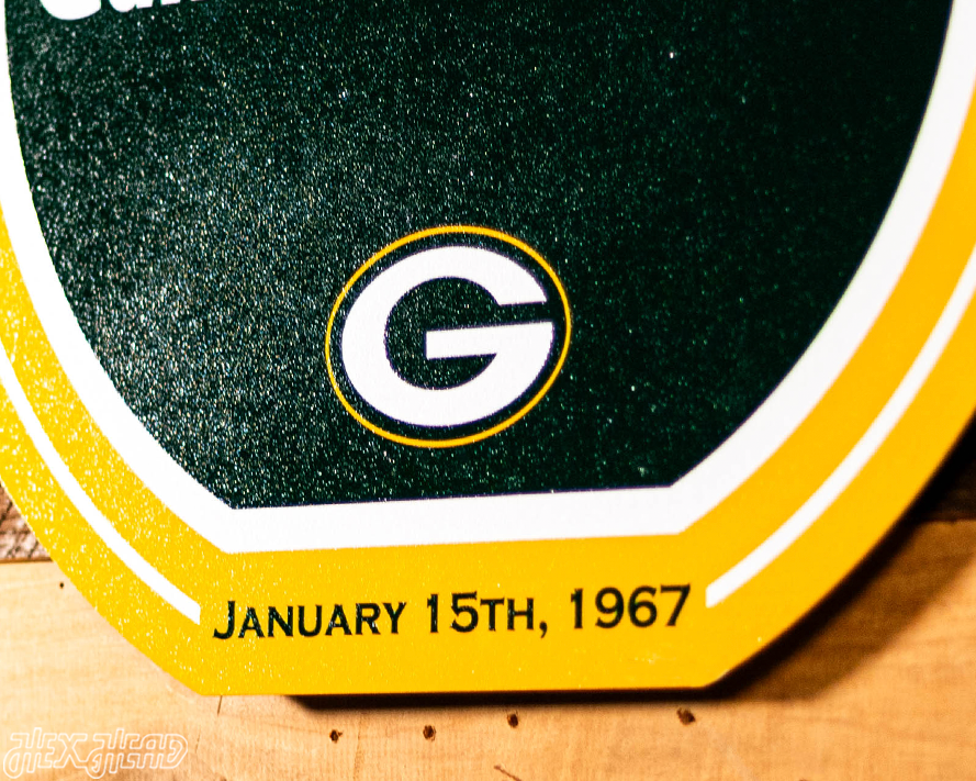 VARSITY Collection- Single Layer Green Bay Packers Super Super Bowl 1967 Metal Wall Art