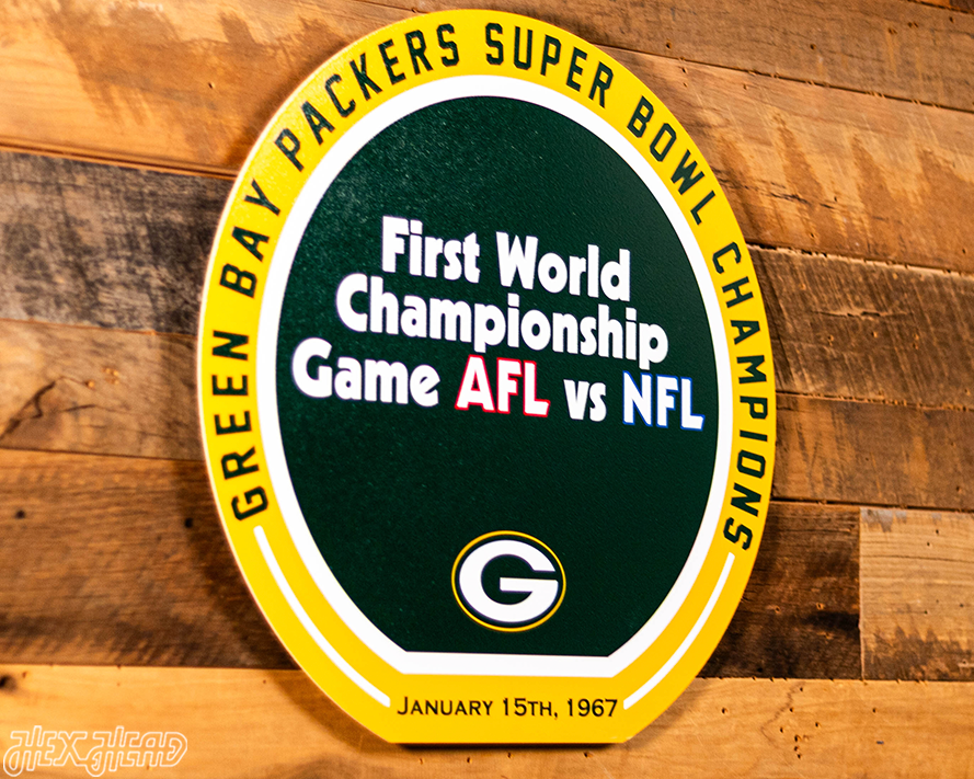 VARSITY Collection- Single Layer Green Bay Packers Super Super Bowl 1967 Metal Wall Art