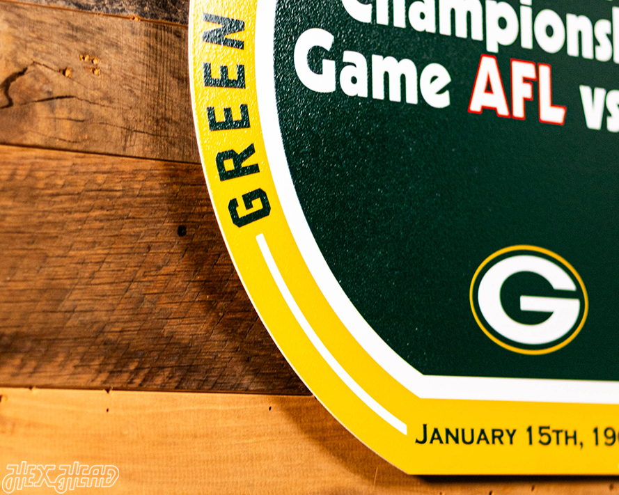 VARSITY Collection- Single Layer Green Bay Packers Super Super Bowl 1967 Metal Wall Art