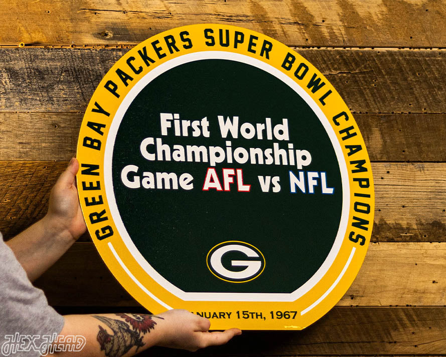 VARSITY Collection- Single Layer Green Bay Packers Super Super Bowl 1967 Metal Wall Art