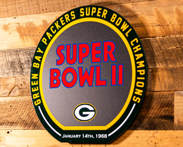VARSITY Collection- Single Layer Green Bay Packers Super Super Bowl II Metal Wall Art