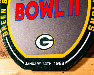 VARSITY Collection- Single Layer Green Bay Packers Super Super Bowl II Metal Wall Art