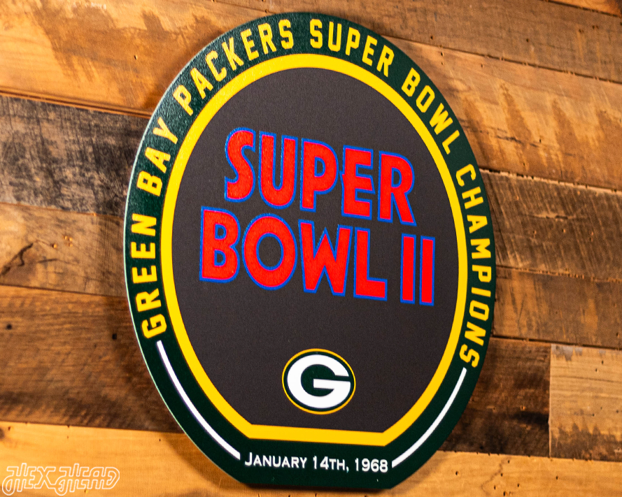 VARSITY Collection- Single Layer Green Bay Packers Super Super Bowl II Metal Wall Art