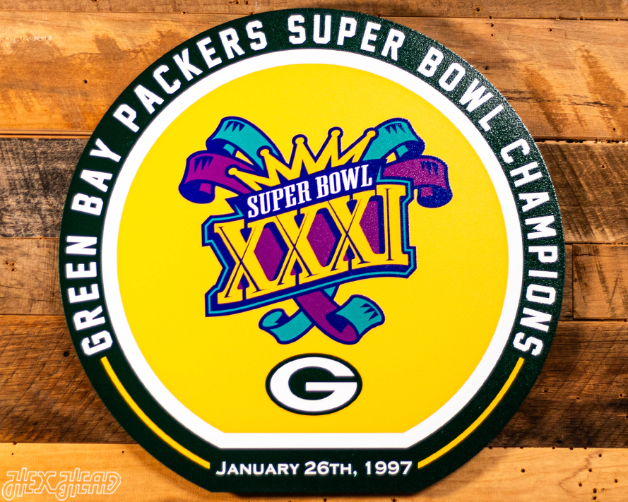 VARSITY Collection- Single Layer Green Bay Packers Super Super Bowl XXXI Metal Wall Art