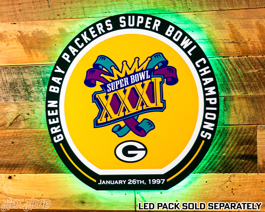 VARSITY Collection- Single Layer Green Bay Packers Super Super Bowl XXXI Metal Wall Art