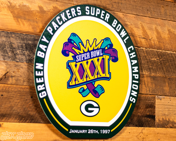 VARSITY Collection- Single Layer Green Bay Packers Super Super Bowl XXXI Metal Wall Art