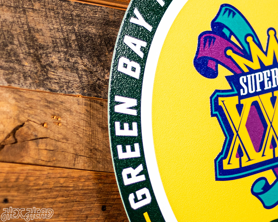VARSITY Collection- Single Layer Green Bay Packers Super Super Bowl XXXI Metal Wall Art