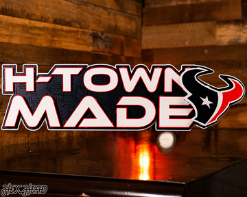 Houston Texans - Hex Head EXCLUSIVE "H-TOWN MADE" Wordmark 3D Metal Wall Art