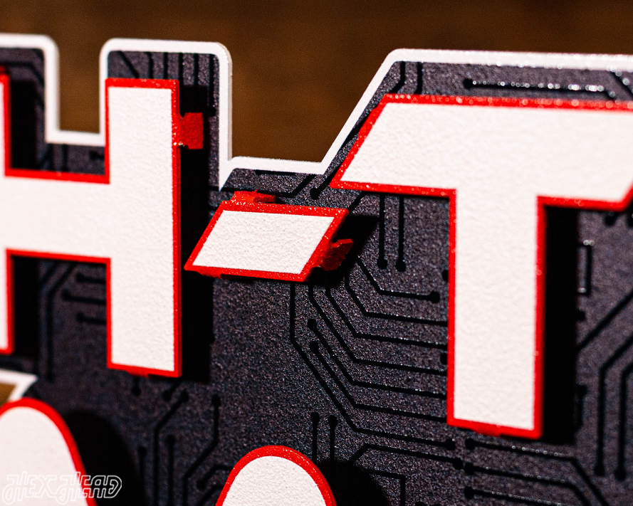 Houston Texans - Hex Head EXCLUSIVE "H-TOWN MADE" Wordmark 3D Metal Wall Art