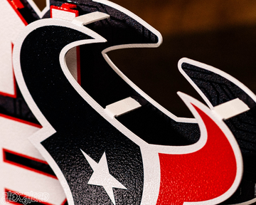 Houston Texans - Hex Head EXCLUSIVE "H-TOWN MADE" Wordmark 3D Metal Wall Art