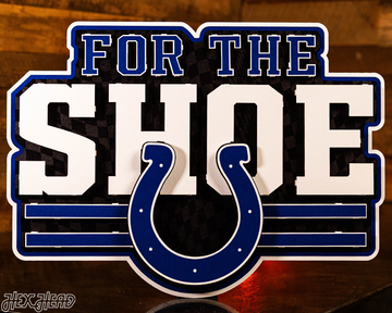 Indianapolis Colts - Hex Head EXCLUSIVE "FOR THE SHOE" Wordmark 3D Metal Wall Art