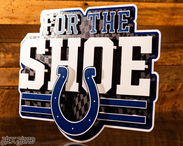 Indianapolis Colts - Hex Head EXCLUSIVE "FOR THE SHOE" Wordmark 3D Metal Wall Art