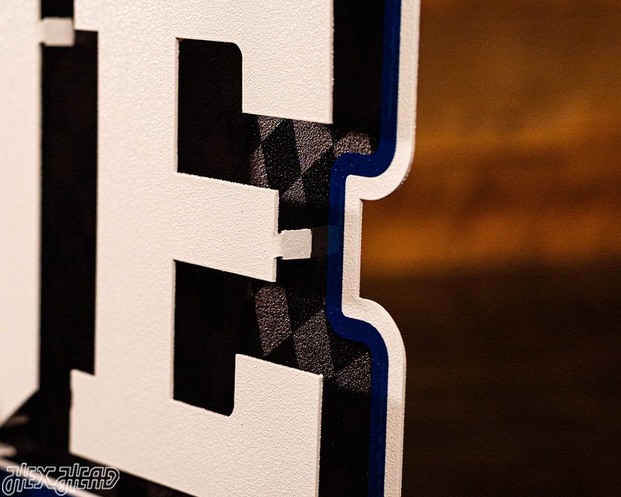 Indianapolis Colts - Hex Head EXCLUSIVE "FOR THE SHOE" Wordmark 3D Metal Wall Art