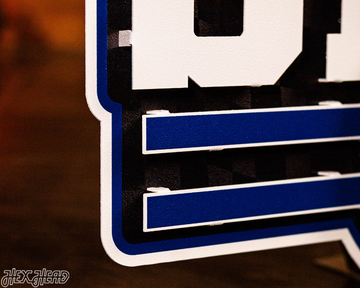 Indianapolis Colts - Hex Head EXCLUSIVE "FOR THE SHOE" Wordmark 3D Metal Wall Art
