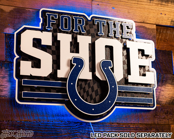 Indianapolis Colts - Hex Head EXCLUSIVE "FOR THE SHOE" Wordmark 3D Metal Wall Art