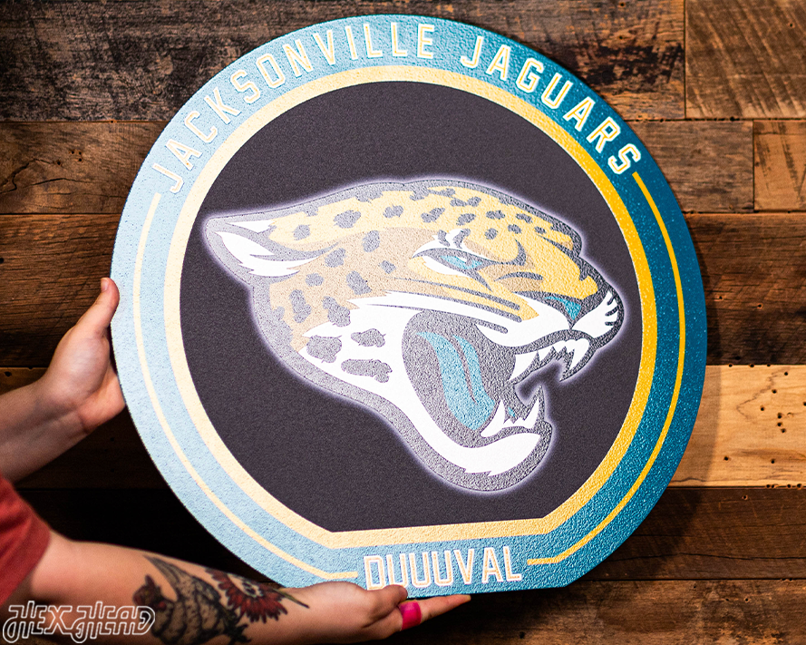 VARSITY Collection- Single Layer Jacksonville Jaguars Metal Wall Art