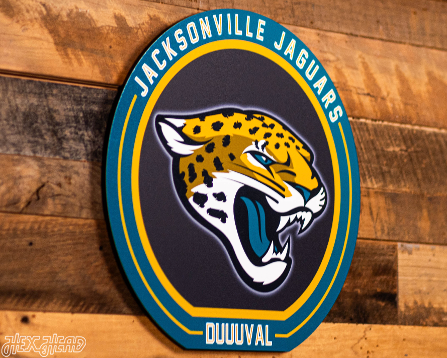 VARSITY Collection- Single Layer Jacksonville Jaguars Metal Wall Art