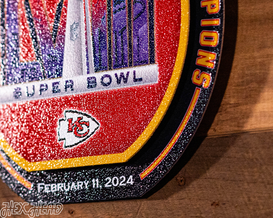 Kansas City Chiefs SUPER BOWL LVIII CHAMPIONS! "Double Play" On The Shelf or On The Wall