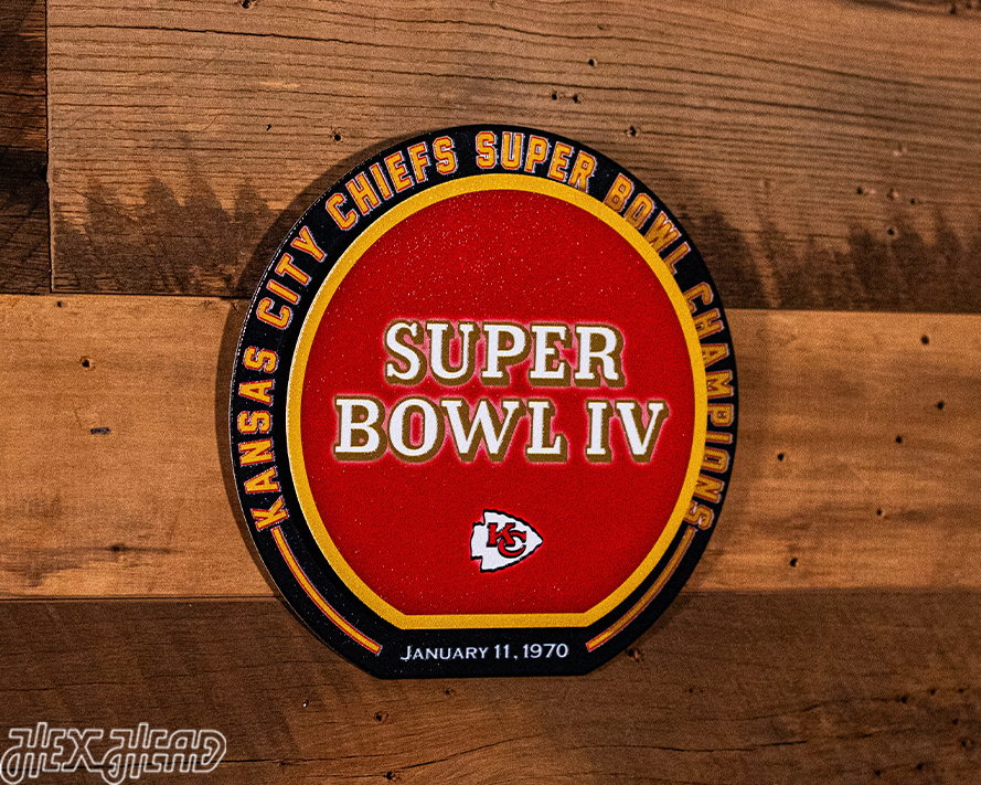 Kansas City Chiefs Super Bowl IV "Double Play" On The Shelf or On The Wall