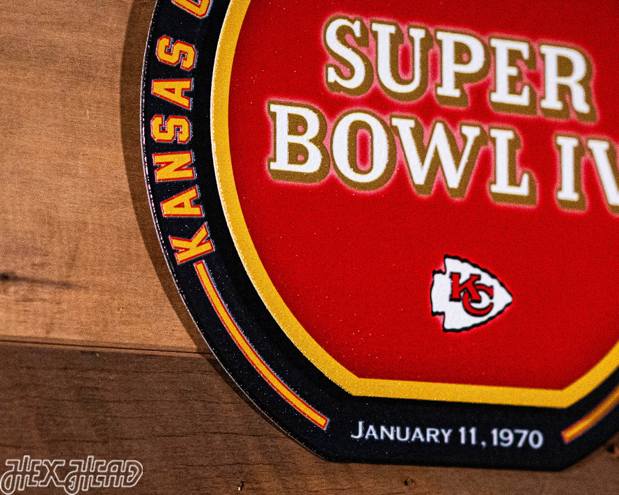 Kansas City Chiefs Super Bowl IV "Double Play" On The Shelf or On The Wall