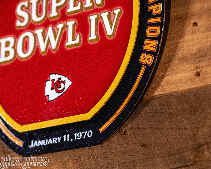 Kansas City Chiefs Super Bowl IV "Double Play" On The Shelf or On The Wall