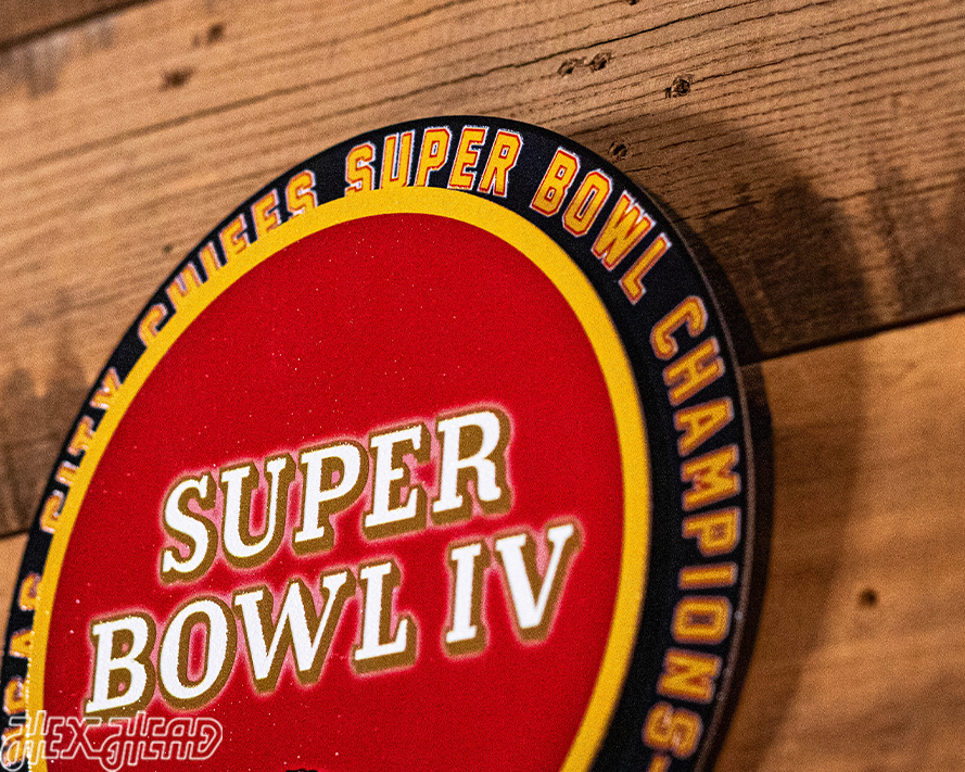 Kansas City Chiefs Super Bowl IV "Double Play" On The Shelf or On The Wall