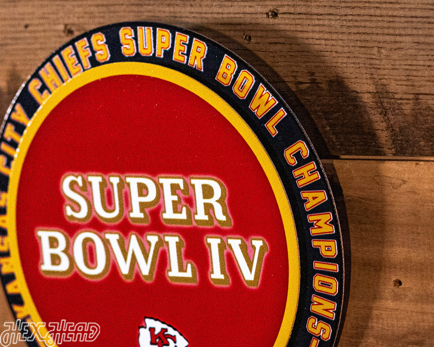 Kansas City Chiefs Super Bowl IV "Double Play" On The Shelf or On The Wall