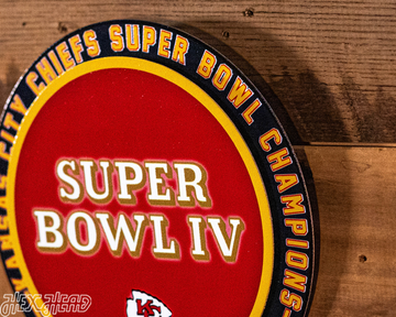 Kansas City Chiefs Super Bowl IV "Double Play" On The Shelf or On The Wall
