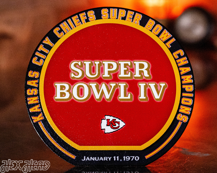 Kansas City Chiefs Super Bowl IV "Double Play" On The Shelf or On The Wall