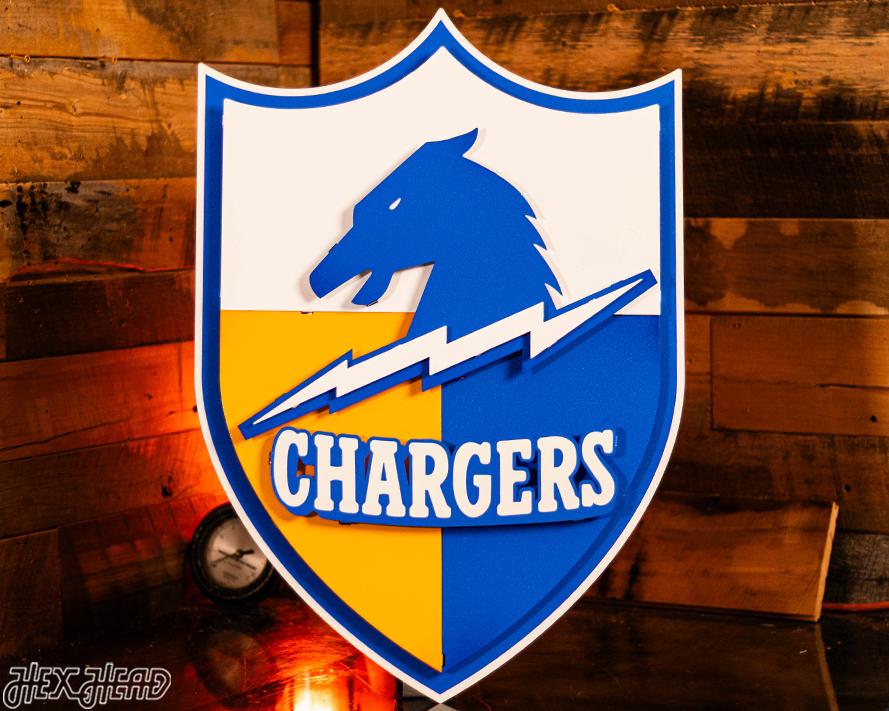 Chargers SHIELD 3D Vintage Metal Wall Art