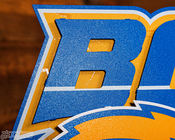 Los Angeles Chargers - Hex Head EXCLUSIVE "Bolt Up" Wordmark 3D Metal Wall Art