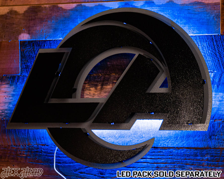 MONOCHROME - Los Angeles Rams "LA" Logo 3D Vintage Metal Wall Art